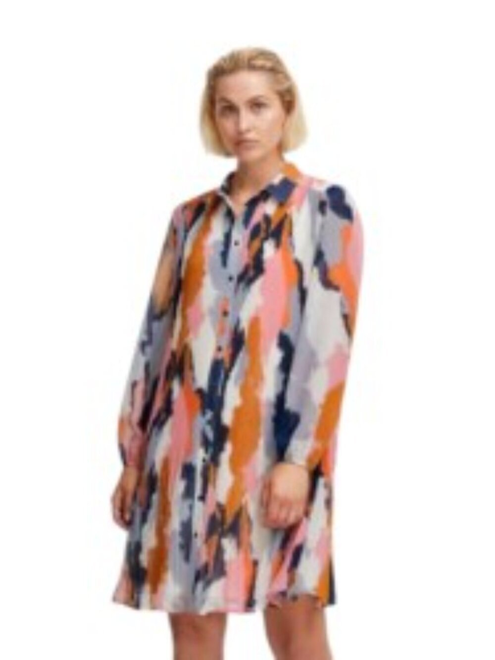 ICHI The Rilly Pleated Dress in Heather Rose Small